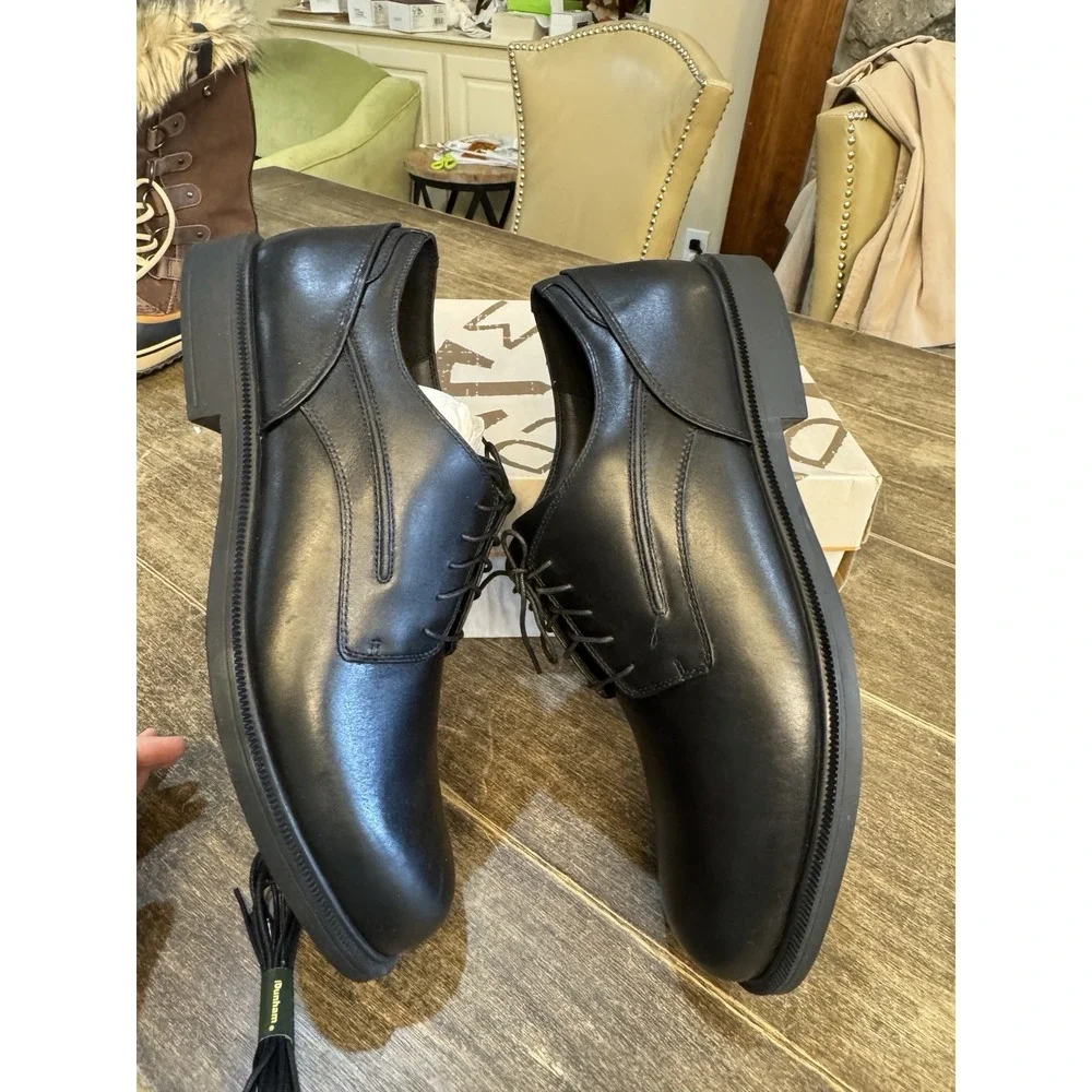 Dunham Mens‎ Burlington Black Leather Waterproof Oxford Shoe Size 17D